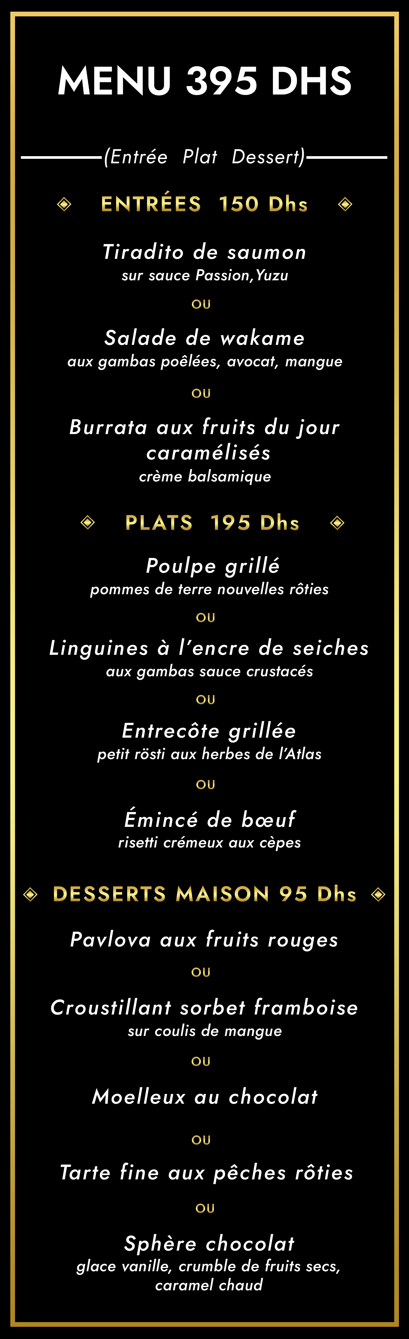 Menu 395 DHS Semaine